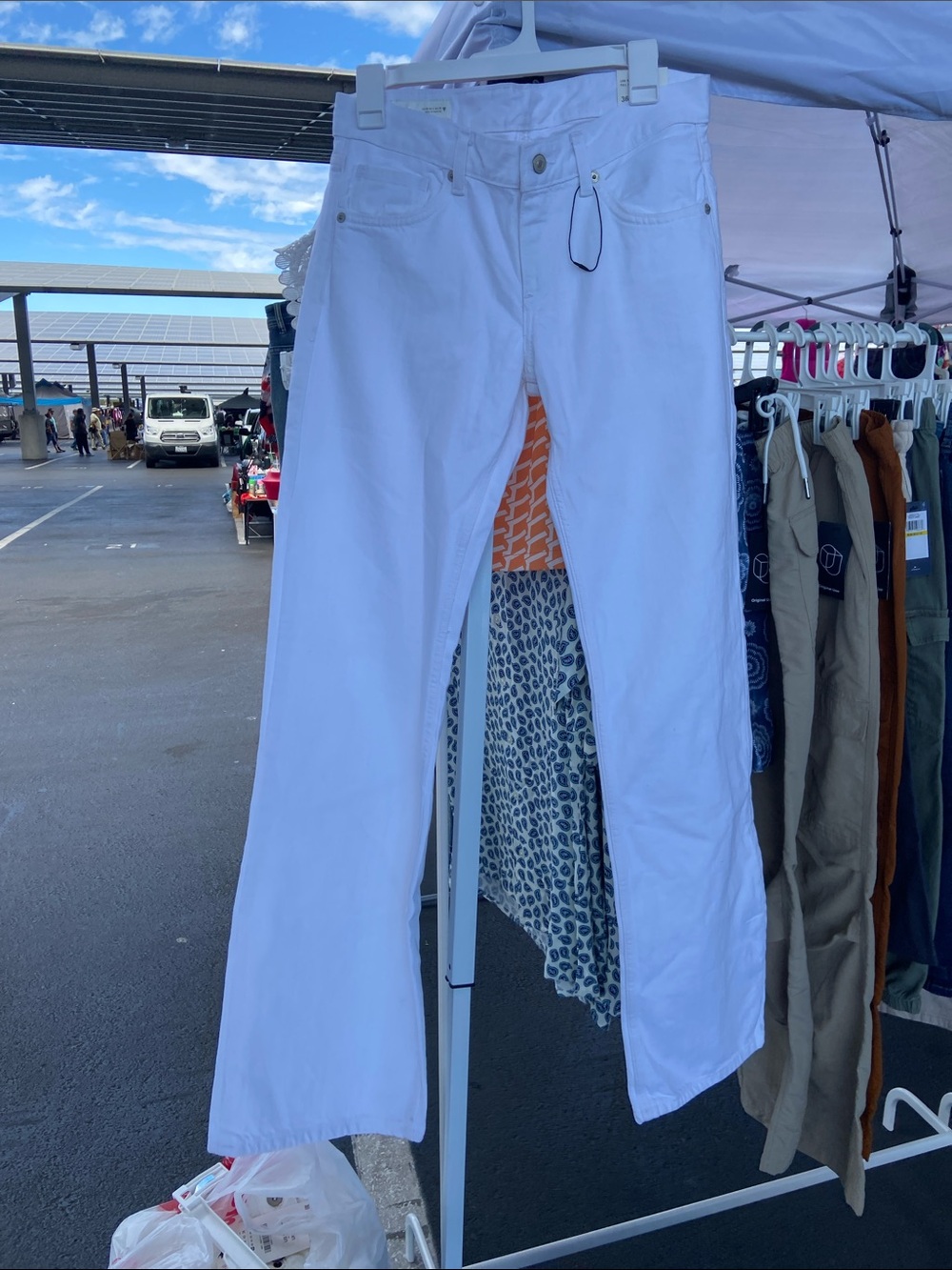 Zara White Wide-Leg Flare Jeans